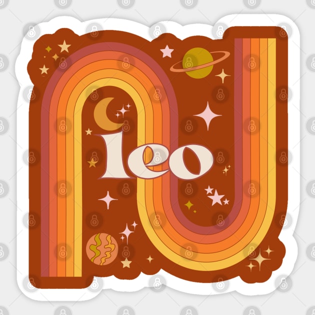Leo Warm Rainbow - 70s Leo Zodiac Sticker by Deardarling